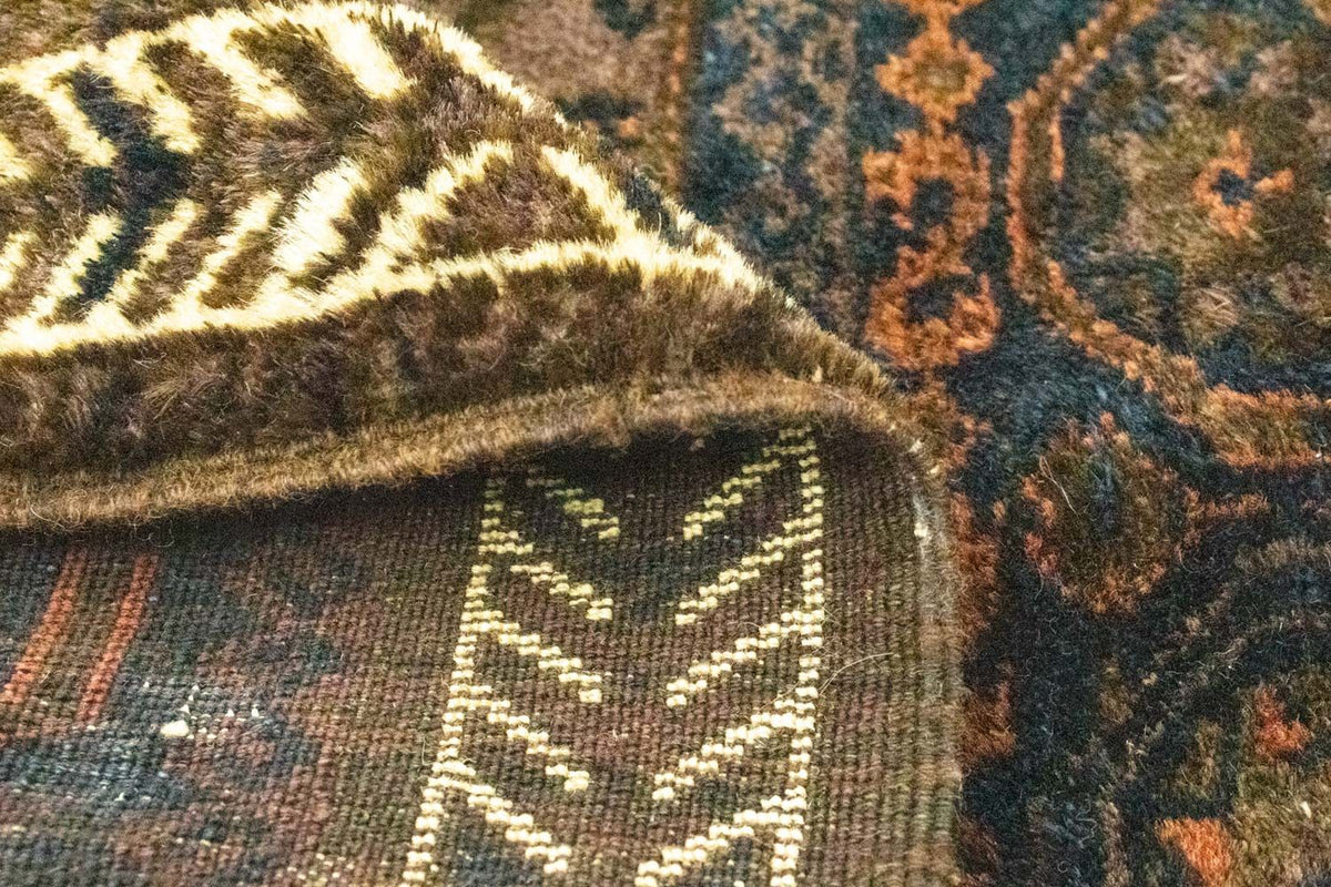 Afghaans tapijt vierkant  - 80 x 80 cm - blauw