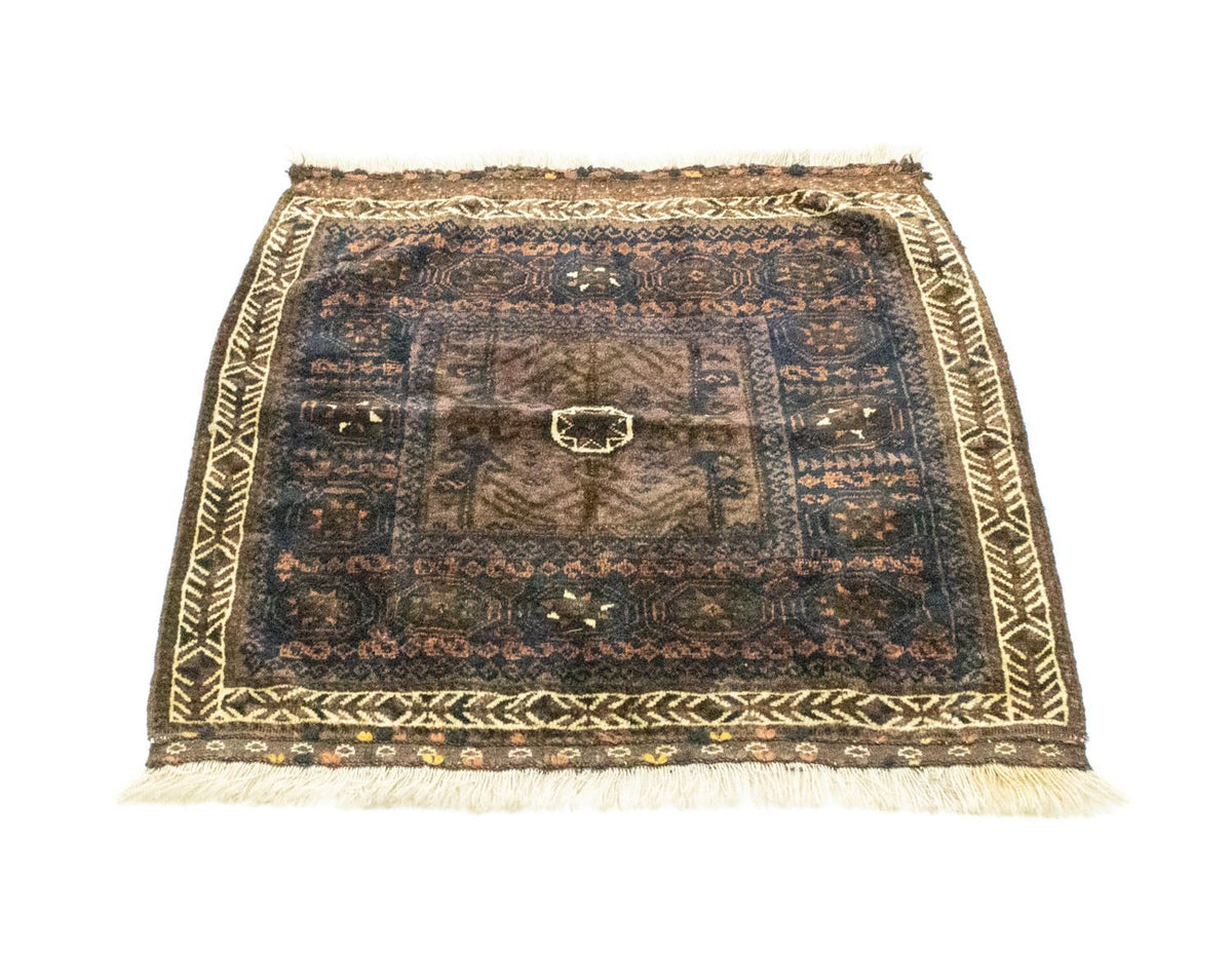 Afghaans tapijt vierkant  - 80 x 80 cm - blauw