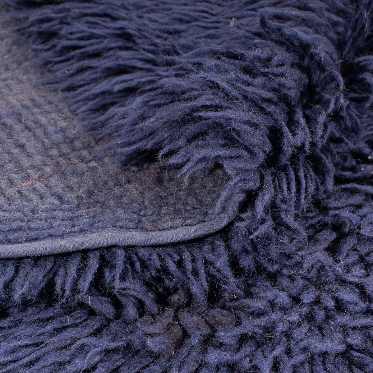 Hoogpolig tapijt rond  - 260 x 260 cm - donkerblauw