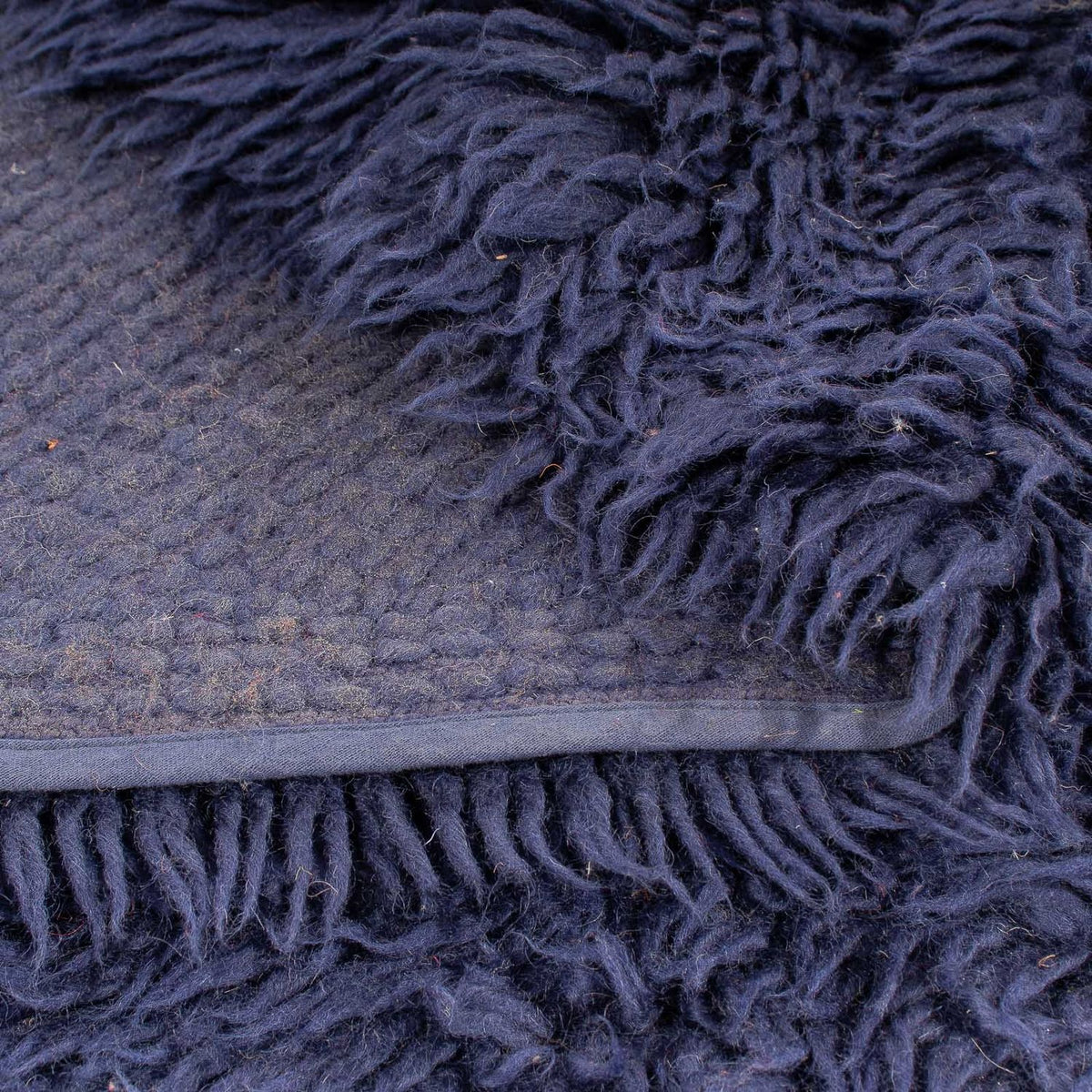 Hoogpolig tapijt rond  - 261 x 261 cm - donkerblauw