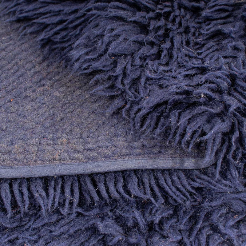 Hoogpolig tapijt rond  - 261 x 261 cm - donkerblauw