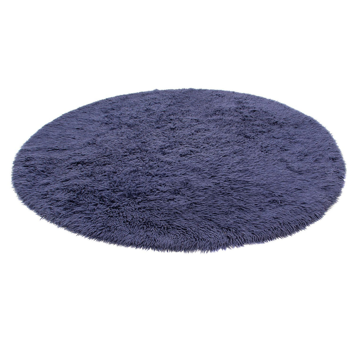 Hoogpolig tapijt rond  - 261 x 261 cm - donkerblauw