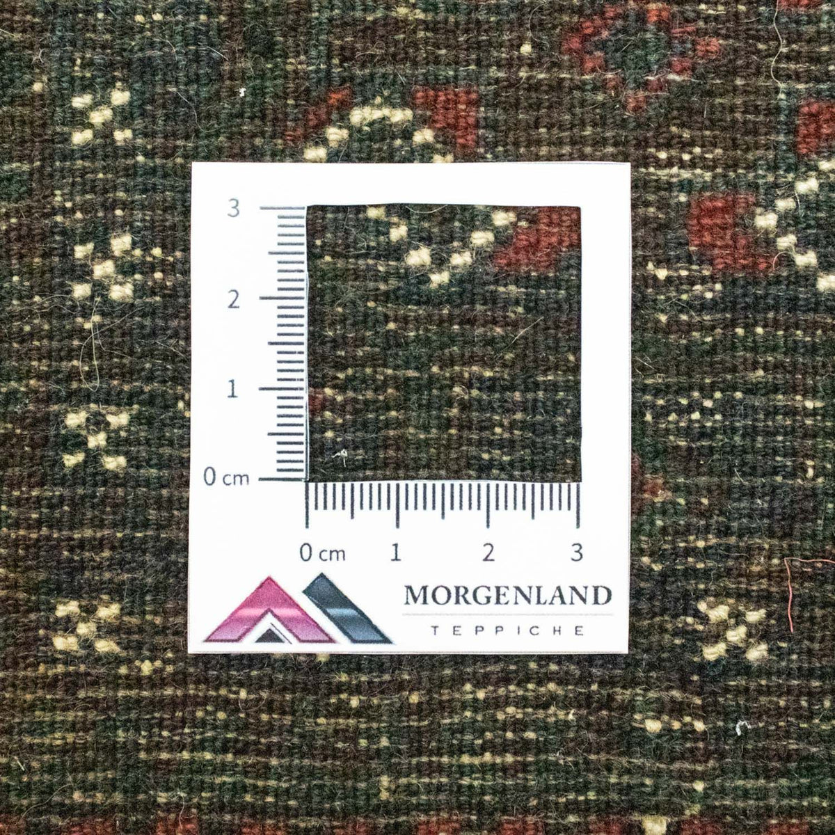 Afghaans tapijt vierkant  - 35 x 33 cm - blauw