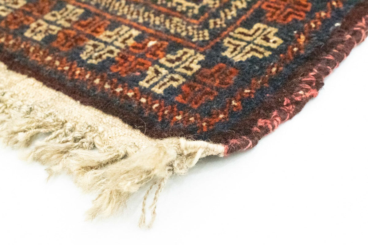 Afghaans tapijt vierkant  - 70 x 57 cm - blauw