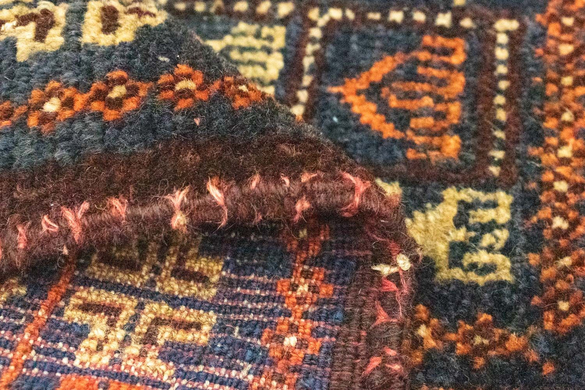 Afghaans tapijt vierkant  - 70 x 57 cm - blauw