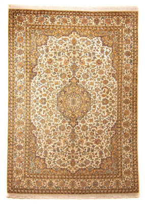 Zijden tapijt - Kashmir Silk - 302 x 215 cm - beige