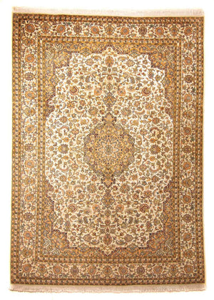 Zijden tapijt - Kashmir Silk - 302 x 215 cm - beige