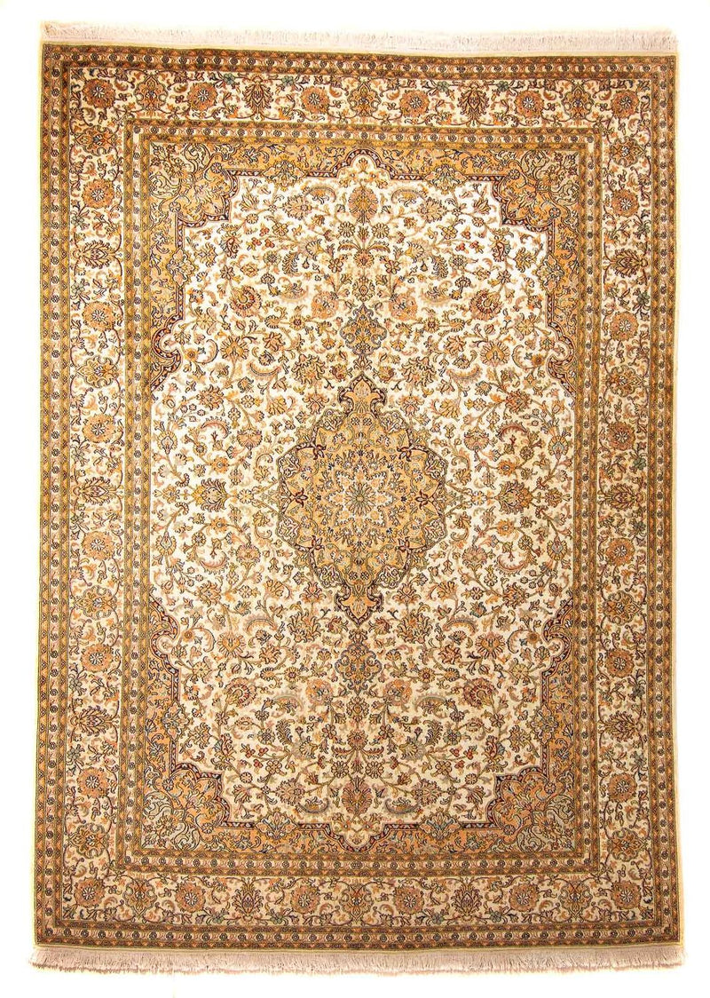 Zijden tapijt - Kashmir Silk - 302 x 215 cm - beige