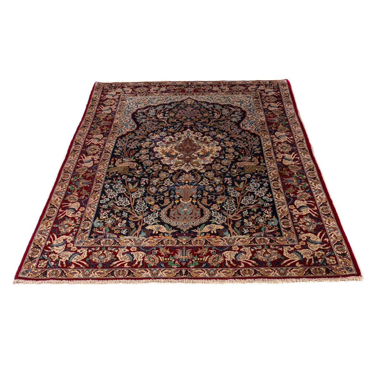 Perzisch tapijt - Isfahan - Premium - 173 x 117 cm - donkerblauw