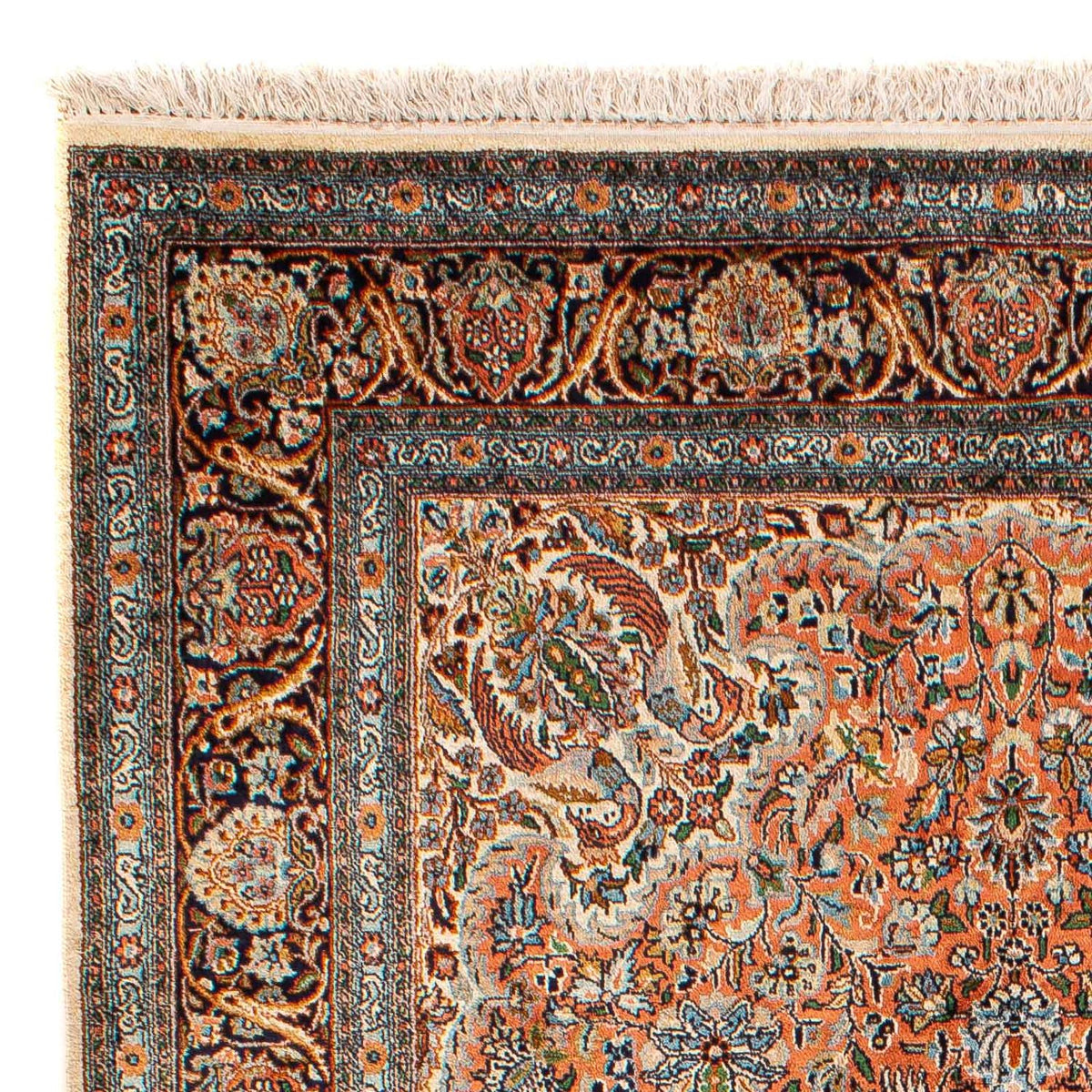 Zijden tapijt - Kashmir Silk - 182 x 121 cm - lichtbruin