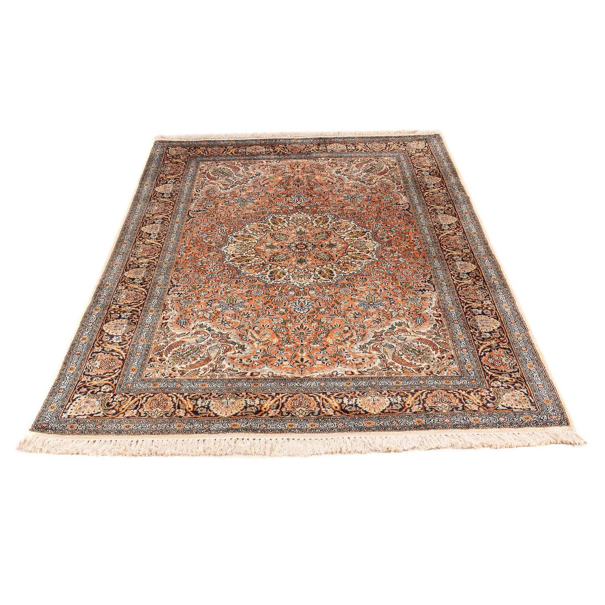 Zijden tapijt - Kashmir Silk - 182 x 121 cm - lichtbruin