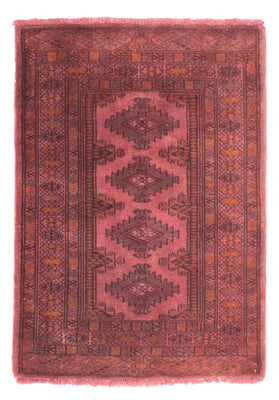 Turkaman tapijt - 95 x 66 cm - licht rood