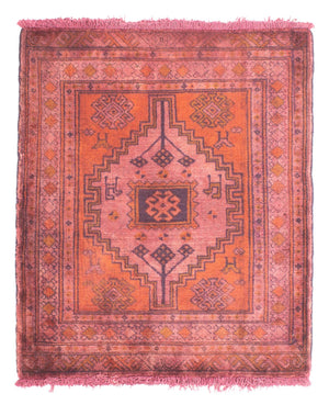 Turkaman tapijt - 80 x 67 cm - licht rood