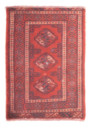 Turkaman tapijt - 86 x 57 cm - donkerrood