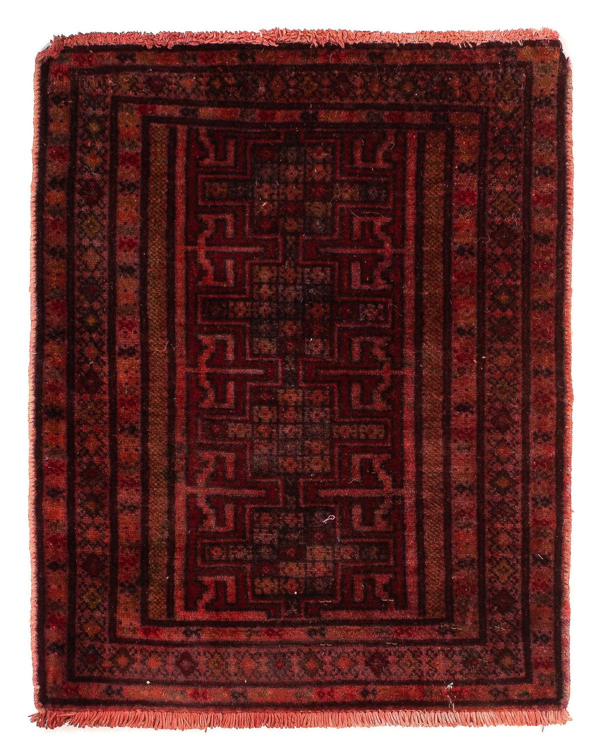 Pakistaans tapijt - 76 x 56 cm - licht rood