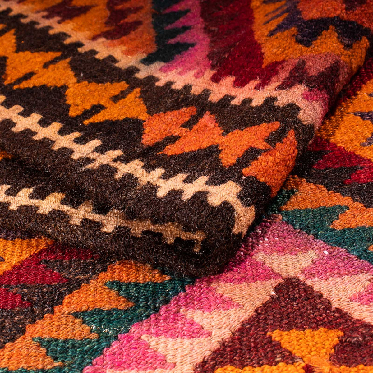 Loper Kelim tapijt - Oud - 300 x 140 cm - veelkleurig