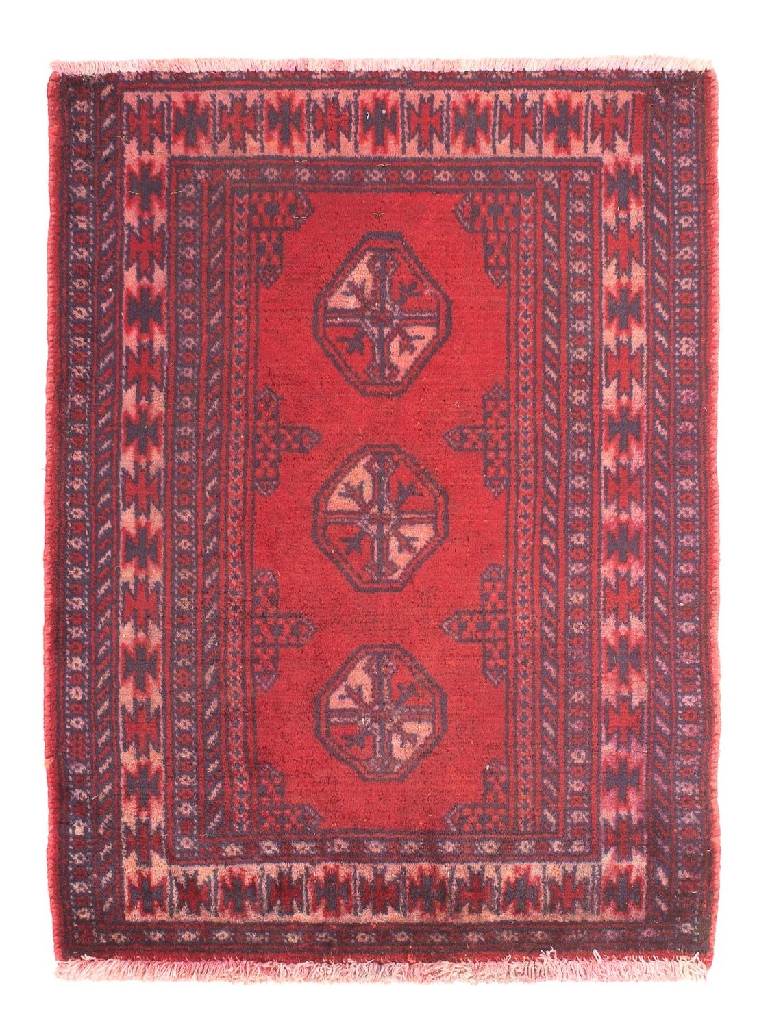Turkaman tapijt - 82 x 61 cm - donkerrood