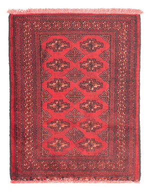 Turkaman tapijt - 83 x 62 cm - donkerrood