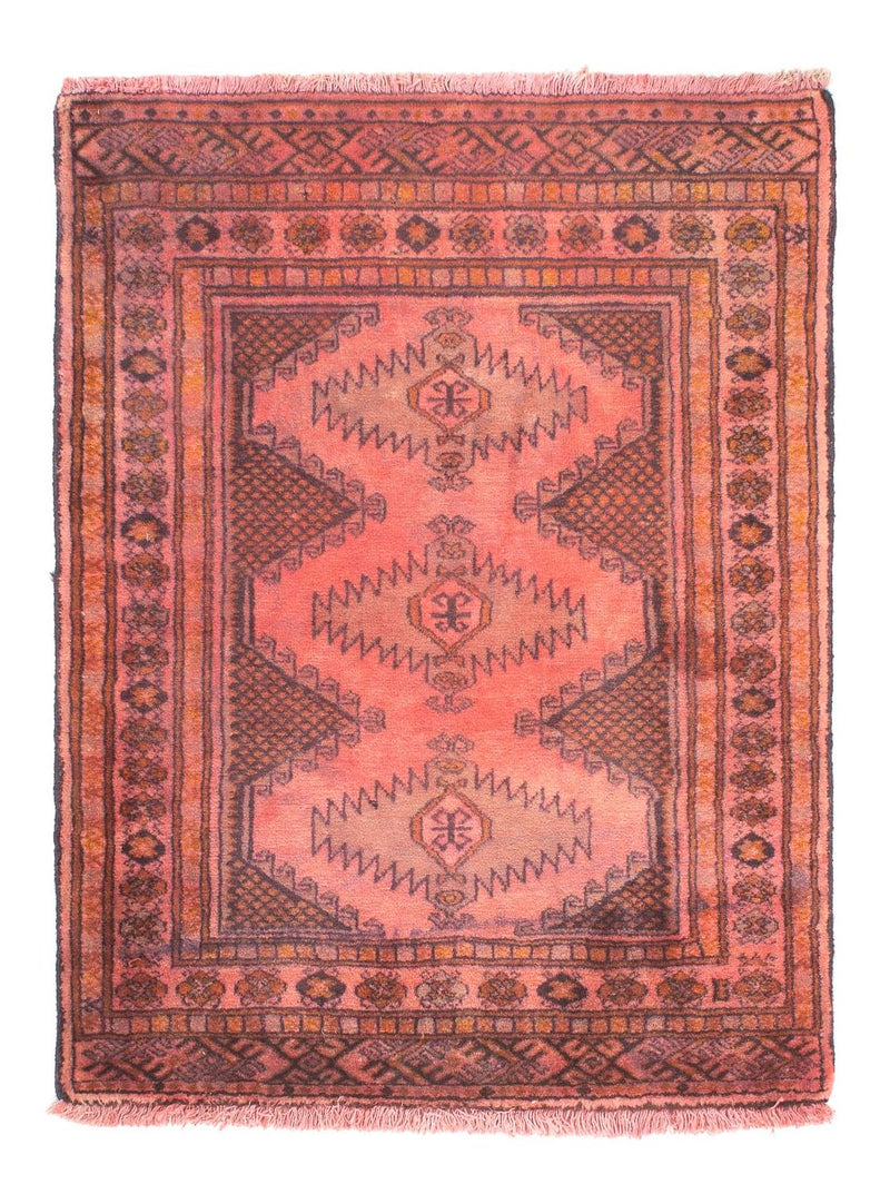 Turkaman tapijt - 84 x 62 cm - licht rood
