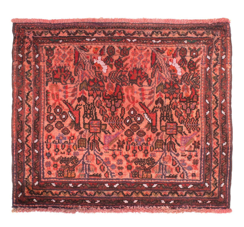 Turkaman tapijt - 80 x 68 cm - licht rood