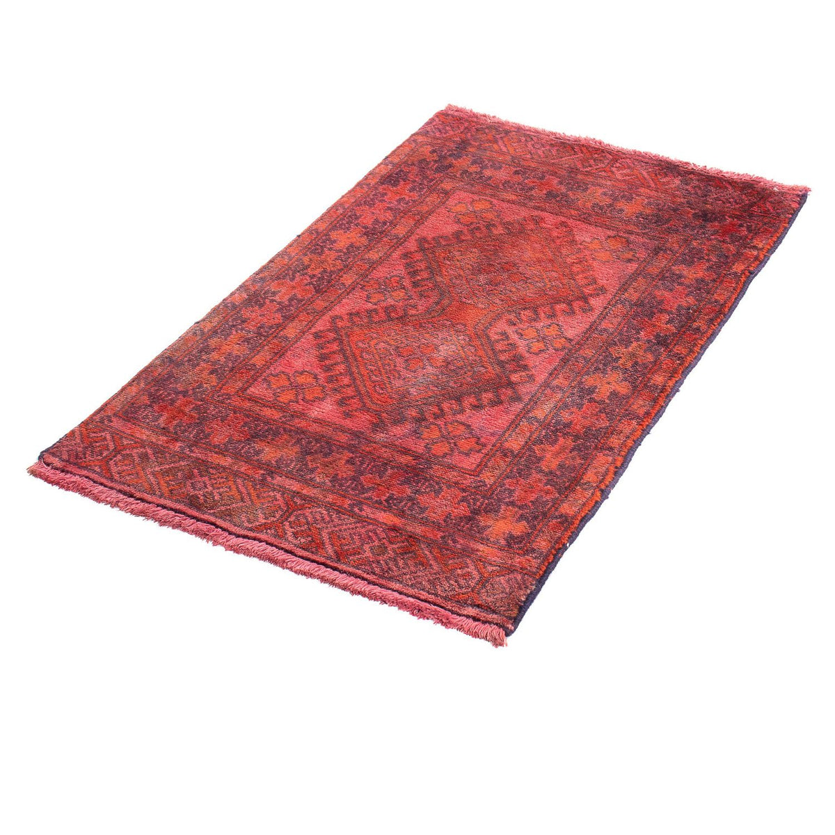 Turkaman tapijt - 88 x 57 cm - licht rood