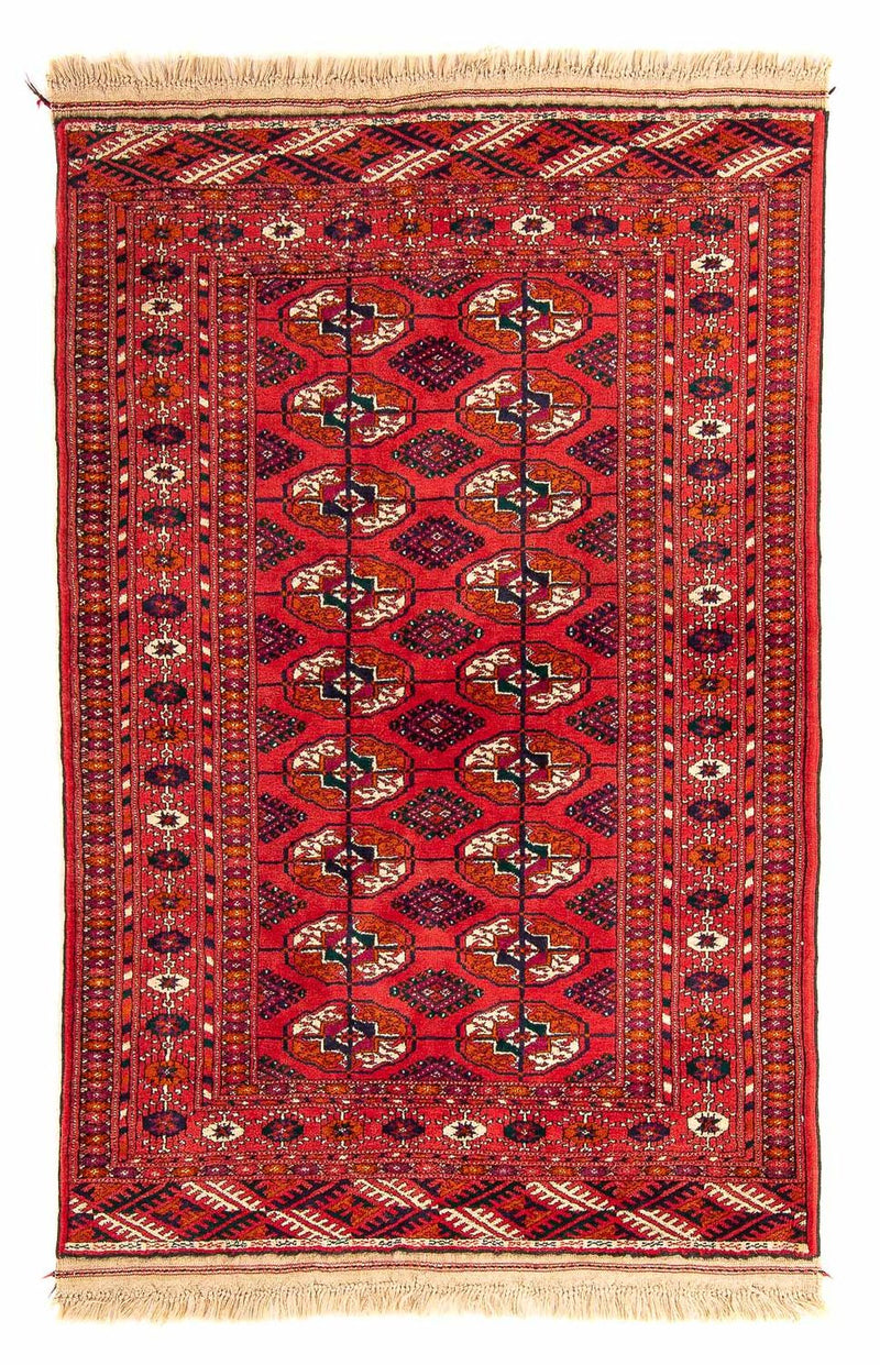 Turkaman tapijt - 123 x 83 cm - donkerrood