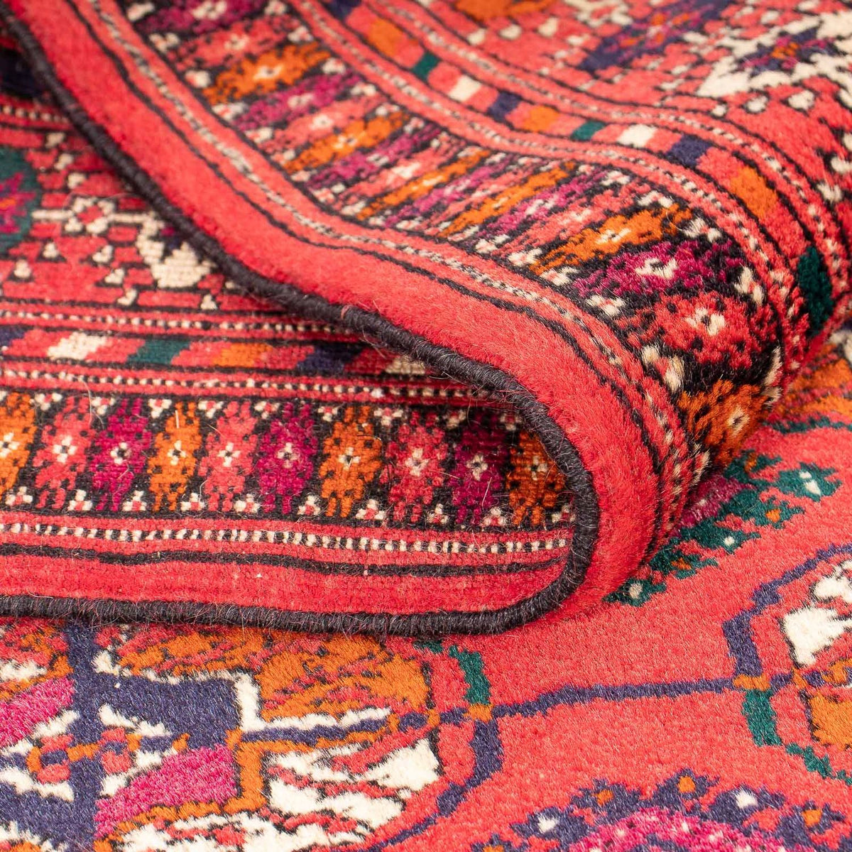 Turkaman tapijt - 123 x 83 cm - donkerrood