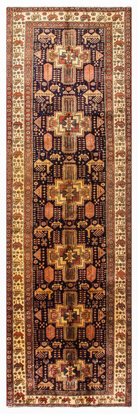 Loper Perzisch Tapijt - Nomadisch - 326 x 98 cm - donkerblauw