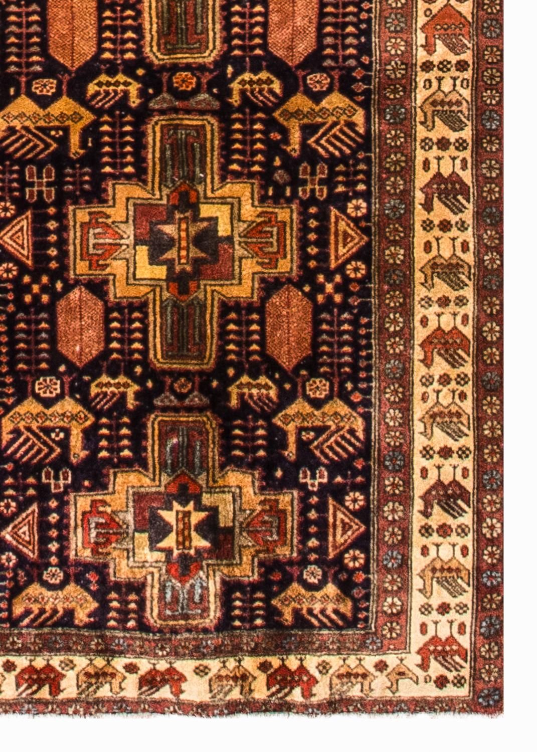 Loper Perzisch Tapijt - Nomadisch - 326 x 98 cm - donkerblauw