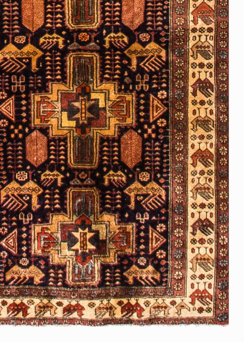 Loper Perzisch Tapijt - Nomadisch - 326 x 98 cm - donkerblauw