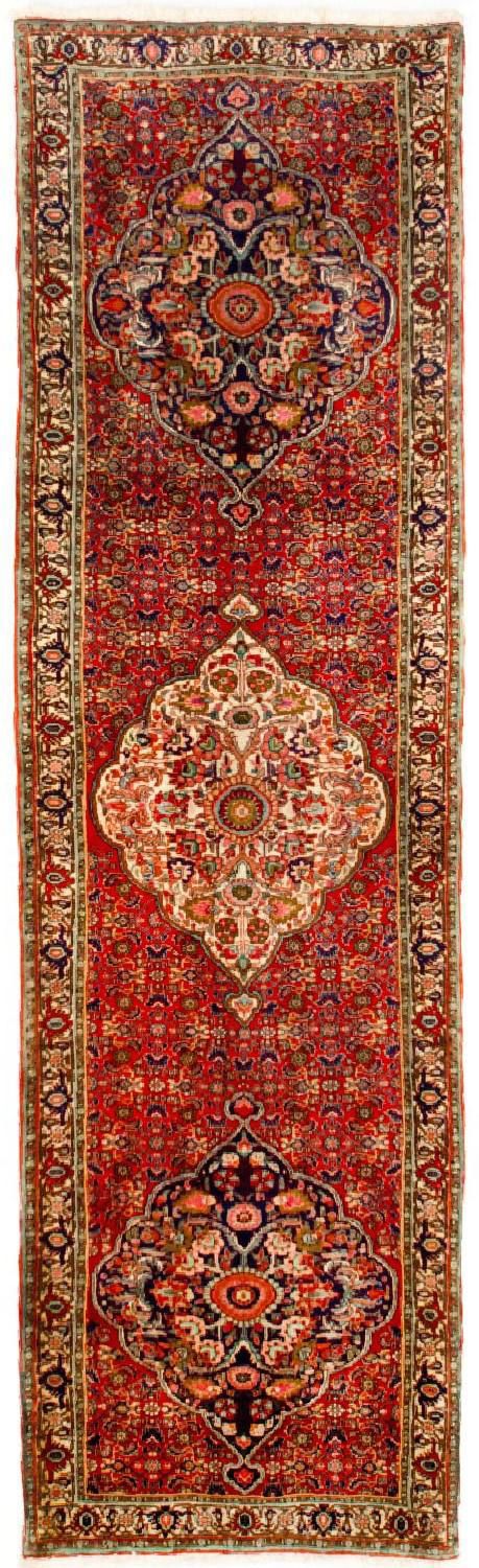 Loper Perzisch tapijt - Bijar - Koninklijk - 294 x 86 cm - rood