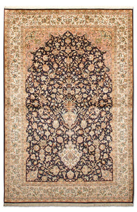 Zijden tapijt - Kashmir Silk - 190 x 127 cm - donkerblauw