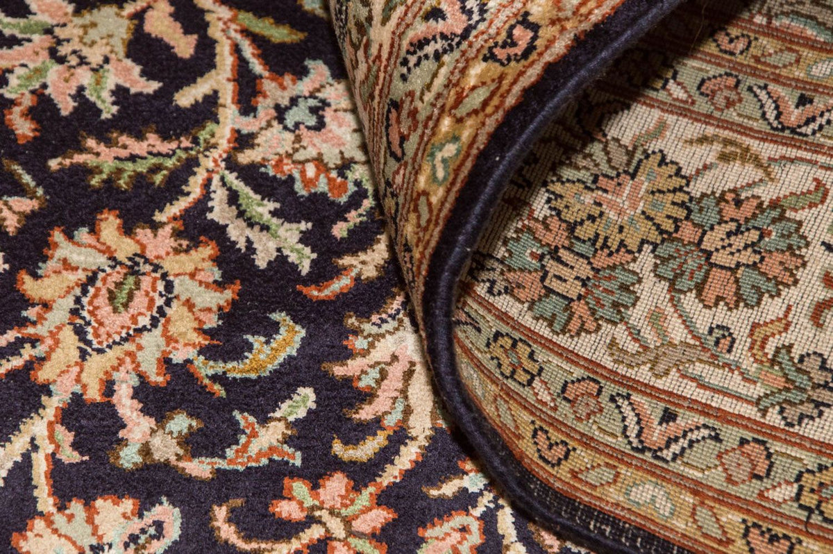 Zijden tapijt - Kashmir Silk - 190 x 127 cm - donkerblauw