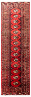 Loper Turkaman tapijt - 369 x 106 cm - rood