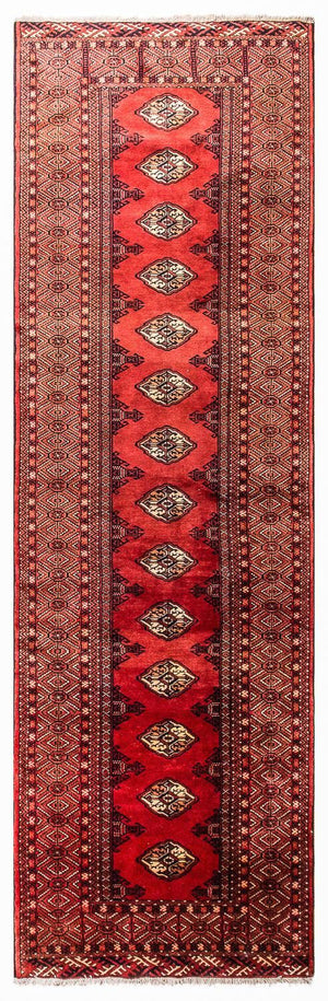 Loper Turkaman tapijt - 369 x 106 cm - rood