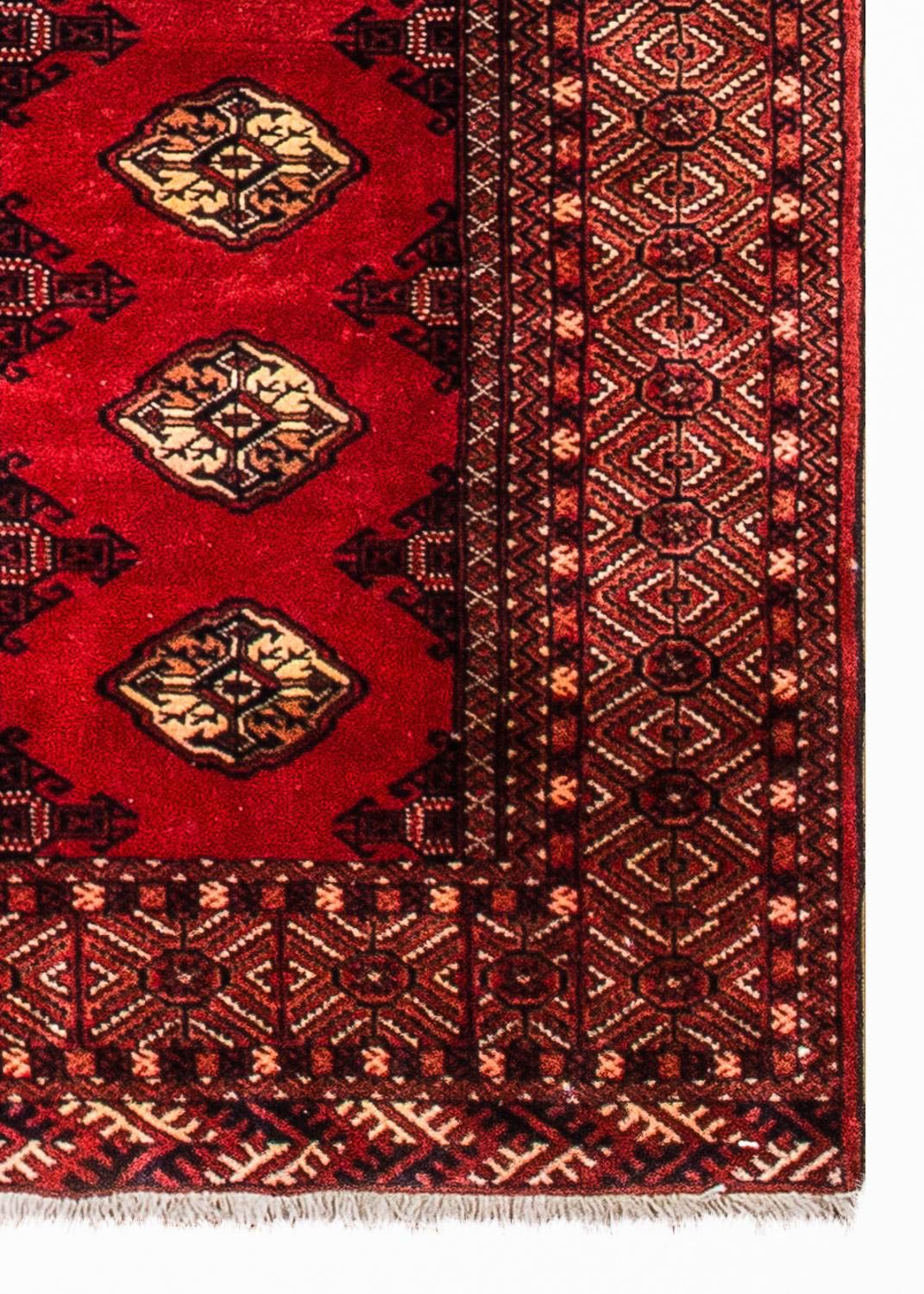 Loper Turkaman tapijt - 369 x 106 cm - rood