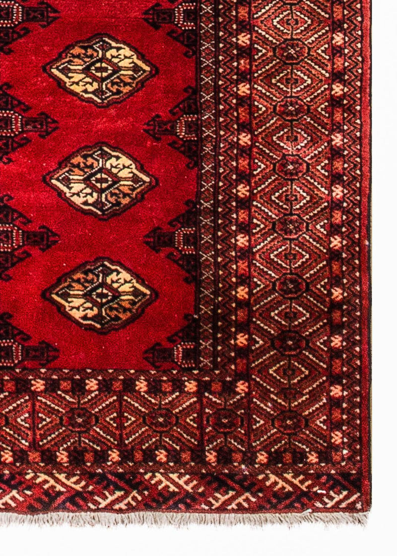 Loper Turkaman tapijt - 369 x 106 cm - rood