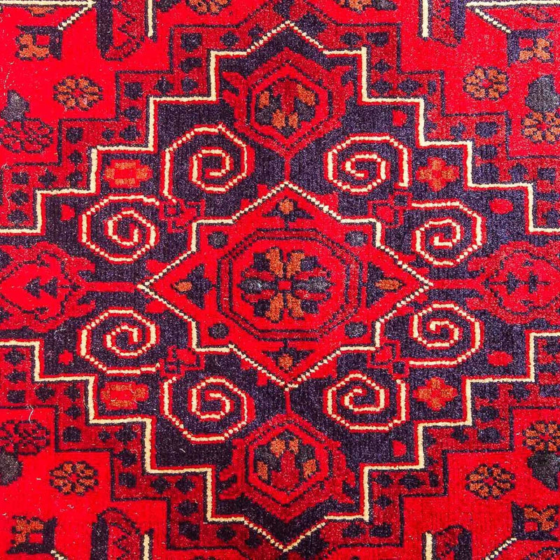 Loper Afghaans tapijt - Kunduz - 286 x 81 cm - rood
