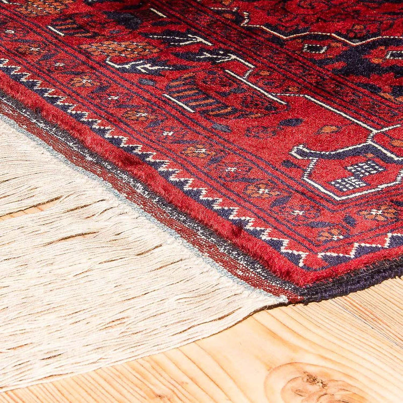Loper Afghaans tapijt - Kunduz - 286 x 81 cm - rood