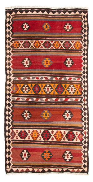 Loper Kelim tapijt - Oud - 300 x 160 cm - veelkleurig