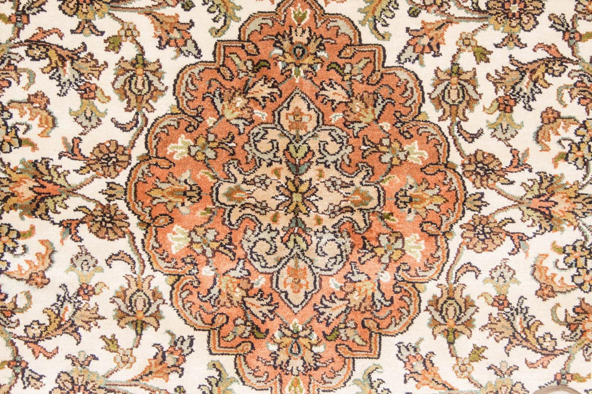 Zijden tapijt - Kashmir Silk - 160 x 95 cm - beige