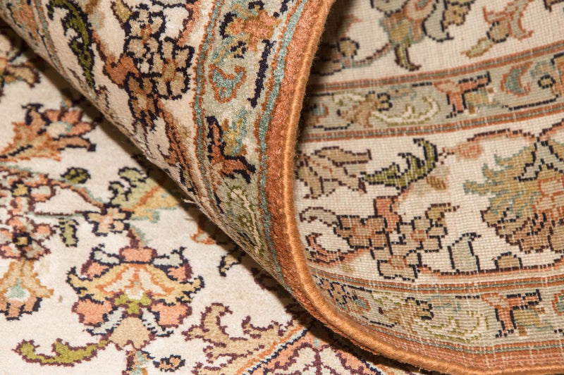 Zijden tapijt - Kashmir Silk - 160 x 95 cm - beige