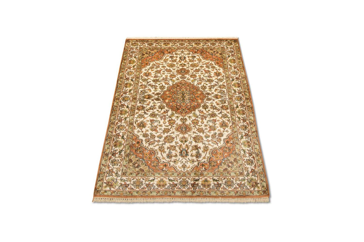 Zijden tapijt - Kashmir Silk - 160 x 95 cm - beige