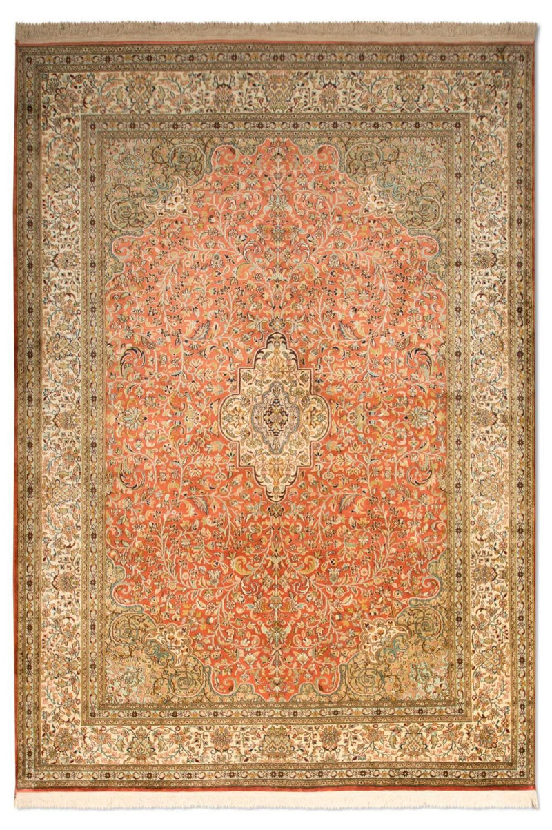 Zijden tapijt - Kashmir Silk - 244 x 168 cm - oranje