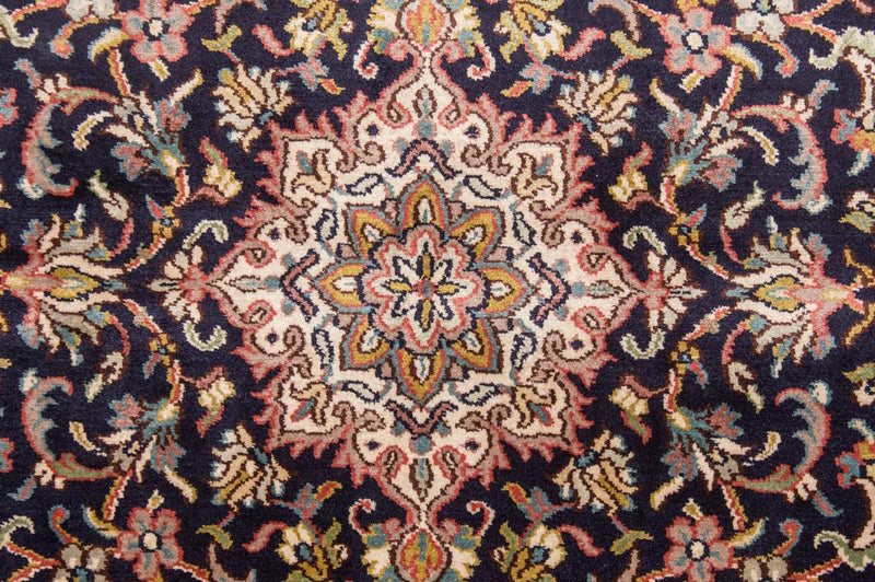 Zijden tapijt - Kashmir Silk - 150 x 93 cm - donkerblauw