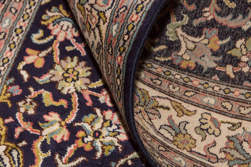 Zijden tapijt - Kashmir Silk - 150 x 93 cm - donkerblauw