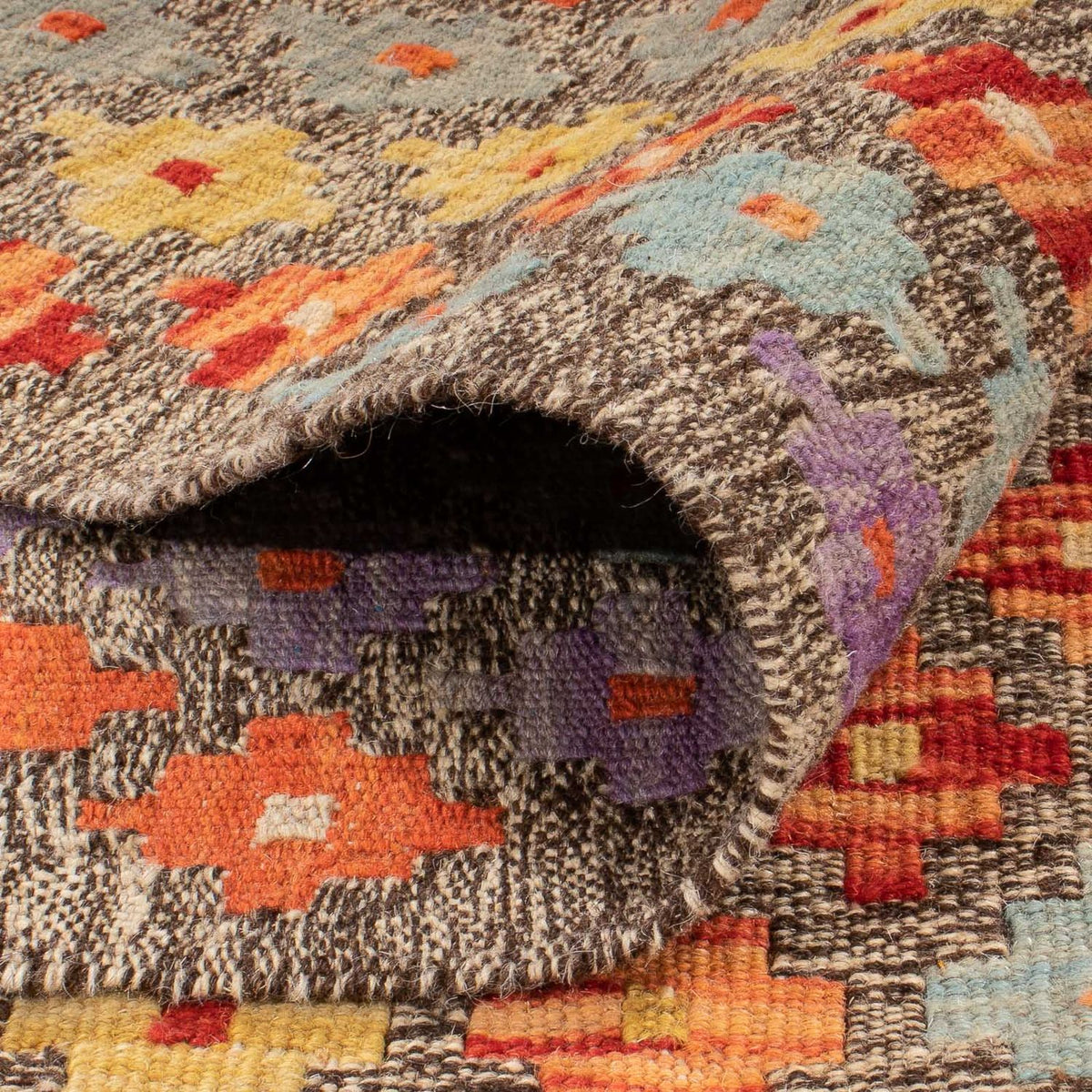 Kelim tapijt - Splash - 200 x 155 cm - veelkleurig