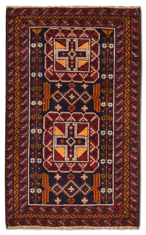 Baluch tapijt - 126 x 77 cm - veelkleurig