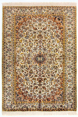 Zijden tapijt - Kashmir Silk - 149 x 89 cm - beige