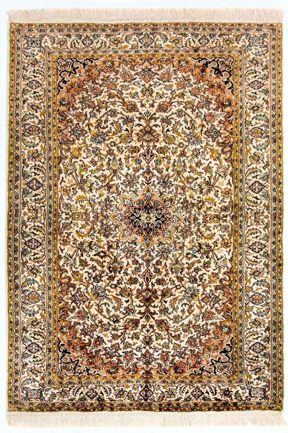 Zijden tapijt - Kashmir Silk - 149 x 89 cm - beige